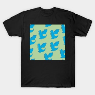 Baby Blue Dragon Pattern Seamless T-Shirt